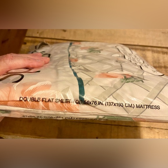 🔥Springmaid Double Flat Sheet Garden Gazebo Pink - Vintage🔥 NIP - Picture 8 of 8